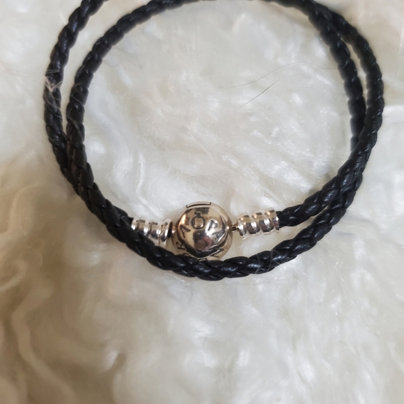 Pandora Moments Double Black Leather BraceletSterling silver - Picture 6 of 10